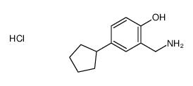 2-(aminomethyl)-4-cyclopentylphenol,hydrochloride Structure