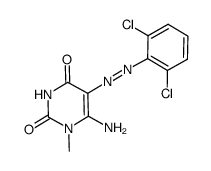 6-amino-5-(2,6-dichloro-phenylazo)-1-methyl-1H-pyrimidine-2,4-dione Structure