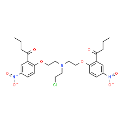 N,N-bis(2-(2-butanoyl)-4-nitrophenoxyethyl)-N-(2-chloroethyl)amine structure