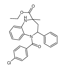 ethyl 5-(4-chlorobenzoyl)-2-methyl-4-phenyl-3,4-dihydro-1H-1,5-benzodiazepine-2-carboxylate Structure