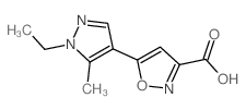 5-(1-ethyl-5-methylpyrazol-4-yl)-1,2-oxazole-3-carboxylic acid结构式