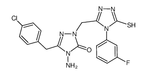 4-amino-3-(4-chlorobenzyl)-1-{[4-(3-fluorophenyl)-5-mercapto-4H-1,2,4-triazol-3-yl]methyl}-4,5-dihydro-1H-1,2,4-triazol-5-one Structure