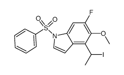 6-fluoro-4-(1-iodoethyl)-5-methoxy-1-(phenylsulfonyl)-1H-indole结构式