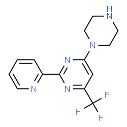 4-piperazino-2-(2-pyridinyl)-6-(trifluoromethyl)pyrimidine structure