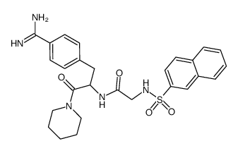 rac-1-[(R*)-N-[N-(2-Naphtylsulfonyl)glycyl]-2-[4-(aminoiminomethyl)benzyl]glycyl]piperidine structure