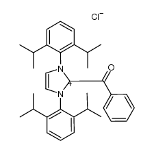 1,3-bis(2,6-diisopropylphenyl)-2-benzoylimidazolium chloride Structure