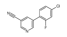 5-(4-chloro-2-fluorophenyl)pyridine-3-carbonitrile结构式