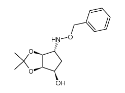 (1R,2R,3S,4R)-4-benzyloxyamino-2,3-O-isopropylidene-1,2,3-cyclopentane triol结构式