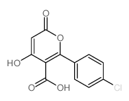 2H-Pyran-5-carboxylicacid, 6-(4-chlorophenyl)-4-hydroxy-2-oxo- Structure