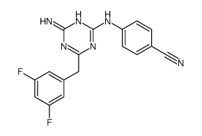 4-[[4-amino-6-[(3,5-difluorophenyl)methyl]-1,3,5-triazin-2-yl]amino]benzonitrile Structure