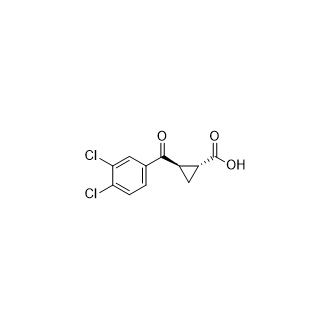 (1R,2R)-2-(3,4-Dichlorobenzoyl)cyclopropane-1-carboxylic acid structure