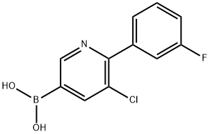 5-Chloro-6-(3-fluorophenyl)pyridine-3-boronic acid结构式