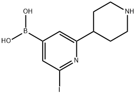 2-Iodo-6-(piperidin-4-yl)pyridine-4-boronic acid structure