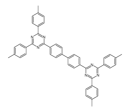 2-[4-[4-[4,6-bis(4-methylphenyl)-1,3,5-triazin-2-yl]phenyl]phenyl]-4,6-bis(4-methylphenyl)-1,3,5-triazine Structure