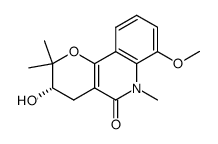 3-hydroxy-7-methoxy-2,2,6-trimethyl-2,3,4,6-tetrahydro-pyrano[3,2-c]quinolin-5-one结构式