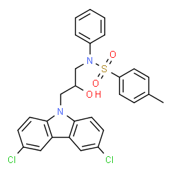 N-[3-(3,6-dichloro-9H-carbazol-9-yl)-2-hydroxypropyl]-4-methyl-N-phenylbenzenesulfonamide结构式