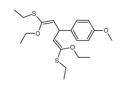 (1,5-diethoxy-3-(4-methoxyphenyl)penta-1,4-diene-1,5-diyl)bis(ethylsulfane) Structure