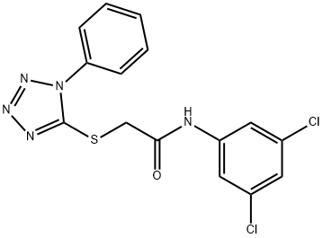 n-(3,5-dichlorophenyl)-2-[(1-phenyl-1h-1,2,3,4-tetraazol-5-yl)sulfanyl]acetamide结构式