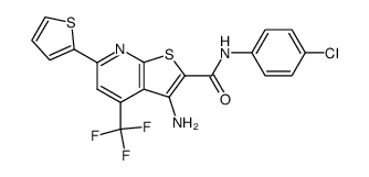 3-amino-N-(4-chlorophenyl)-6-(thiophen-2-yl)-4-(trifluoromethyl)thieno[2,3-b]pyridine-2-carboxamide Structure