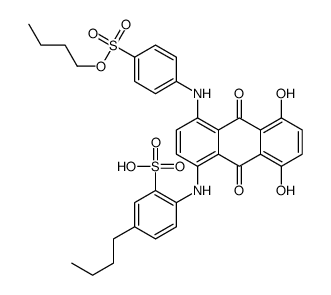 2(or 5)-butyl-5(or 2)-[[4-[(4-butylsulphophenyl)amino]-9,10-dihydro-5,8-dihydroxy-9,10-dioxo-1-anthryl]amino]benzenesulphonic acid Structure