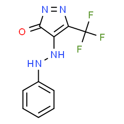 (Z)-4-(2-PHENYLHYDRAZONO)-3-(TRIFLUOROMETHYL)-1H-PYRAZOL-5(4H)-ONE结构式