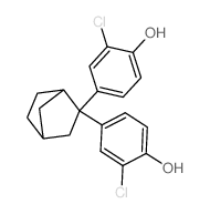 2-chloro-4-[2-(3-chloro-4-hydroxy-phenyl)norbornan-2-yl]phenol结构式