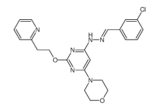 N-(3-chloro-benzylidene)-N'-[6-morpholin-4-yl-2-(2-pyridin-2-yl-ethoxy)-pyrimidin-4-yl]-hydrazine结构式