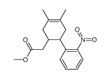 [3,4-Dimethyl-6-(2-nitro-phenyl)-cyclohex-3-enyl]-acetic acid methyl ester结构式