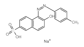 (5E)-5-[(4-methylphenyl)hydrazinylidene]-6-oxo-naphthalene-2-sulfonic acid结构式