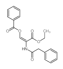 2-Propenoic acid,3-(benzoyloxy)-2-[(2-phenylacetyl)amino]-, ethyl ester structure