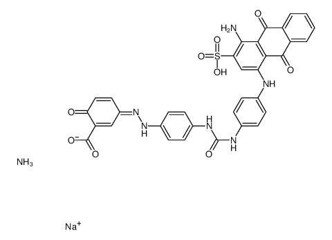 ammoniumsodium 5-[[4-[[[[4-[(4-amino-9,10-dihydro-9,10-dioxo-3-sulphonato-1-anthryl)amino]phenyl]amino]carbonyl]amino]phenyl]azo]salicylate picture