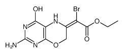 (2-amino-4-oxo-3,5-dihydro-4H-pyrimido[4,5-b][1,4]oxazin-6-ylidene)-bromo-acetic acid ethyl ester Structure