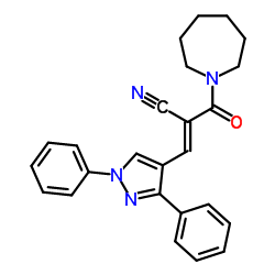 (2E)-2-(1-Azepanylcarbonyl)-3-(1,3-diphenyl-1H-pyrazol-4-yl)acrylonitrile Structure