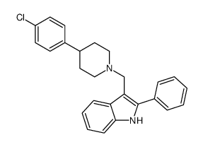 3-[[4-(4-chlorophenyl)piperidin-1-yl]methyl]-2-phenyl-1H-indole结构式