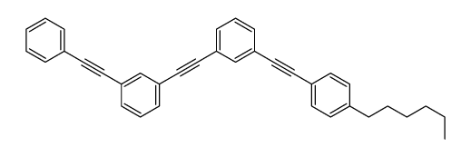 1-hexyl-4-[2-[3-[2-[3-(2-phenylethynyl)phenyl]ethynyl]phenyl]ethynyl]benzene Structure