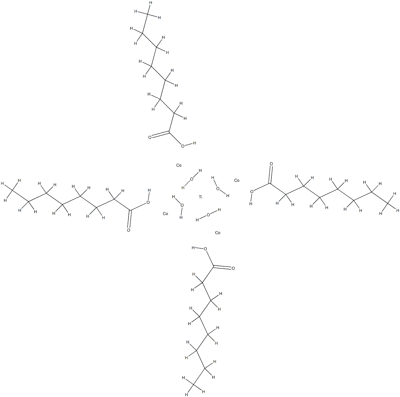 tetrakis[(octanoato-O)cobalt]tetra-μ-oxotitanium structure