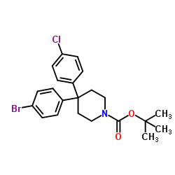 1-Piperidinecarboxylic acid, 4-(4-bromophenyl)-4-(4-chlorophenyl)-, 1,1-dimethylethyl ester picture