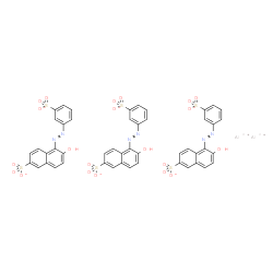 dialuminium tris[6-hydroxy-5-[(3-sulphonatophenyl)azo]naphthalene-2-sulphonate] structure