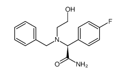 Benzeneacetamide, 4-fluoro-α-[(2-hydroxyethyl)(phenylmethyl)amino]-, (αS)-结构式