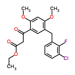 Ethyl 3-[5-(3-chloro-2-fluorobenzyl)-2,4-dimethoxyphenyl]-3-oxopropanoate结构式