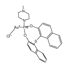 [AuCl(1-(dinaphtho[2,1-d:1',2'-g][1,3,6,2]dioxathiaphosphocin-4-yl)-4-methylpiperidine)]结构式