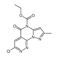 2-methyl-4-ethoxycarbonyl-7-chloropyrazolo<1,5-a>pyrimido<4,5-c>pyridazin-5-one结构式