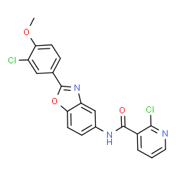 2-chloro-N-[2-(3-chloro-4-methoxyphenyl)-1,3-benzoxazol-5-yl]pyridine-3-carboxamide Structure