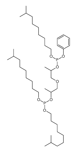 Phosphorous acid, 2-[2-[[bis(isodecyloxy)phosphino]oxy]propoxy]-1-methylethyl isodecyl phenyl ester Structure