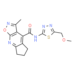 N-[(2E)-5-(methoxymethyl)-1,3,4-thiadiazol-2(3H)-ylidene]-3-methyl-6,7-dihydro-5H-cyclopenta[b][1,2]oxazolo[4,5-e]pyridine-4-carboxamide Structure