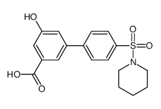 3-hydroxy-5-(4-piperidin-1-ylsulfonylphenyl)benzoic acid结构式