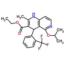 Ethyl 1,4-dihydro-5-isopropoxy-2-methyl-4-(2-trifluoromethylphenyl)-1,6-naphthyridine-3-carboxylate Structure