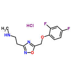 2-{5-[(2,4-Difluorophenoxy)methyl]-1,2,4-oxadiazol-3-yl}-N-methylethanamine hydrochloride (1:1)结构式