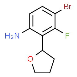 4-Bromo-3-fluoro-2-(tetrahydrofuran-2-yl)aniline picture