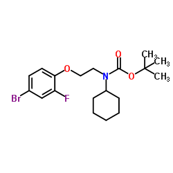 2-Methyl-2-propanyl [2-(4-bromo-2-fluorophenoxy)ethyl]cyclohexylcarbamate结构式